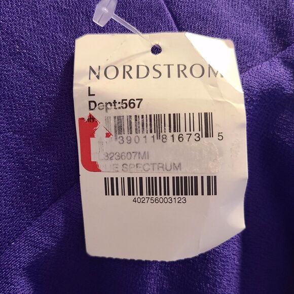 Leith | NWT Purple Violet Asymmetrical Halter Racerback Mini Dress, Size L or 12 - Picture 6 of 9